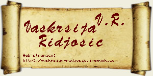 Vaskrsija Riđošić vizit kartica
